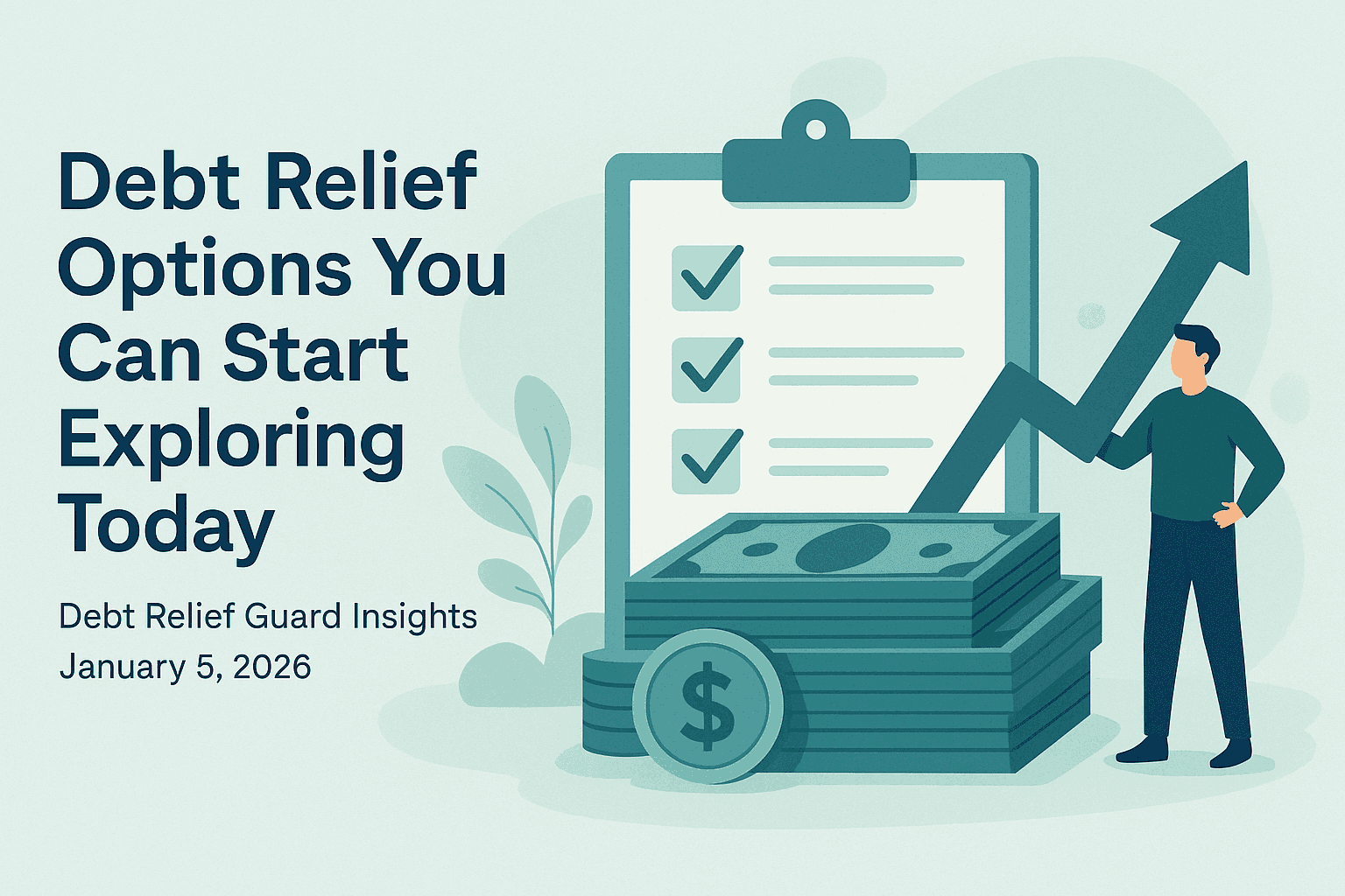 Debt relief options dashboard highlighting consolidation, hardship relief, and savings paths